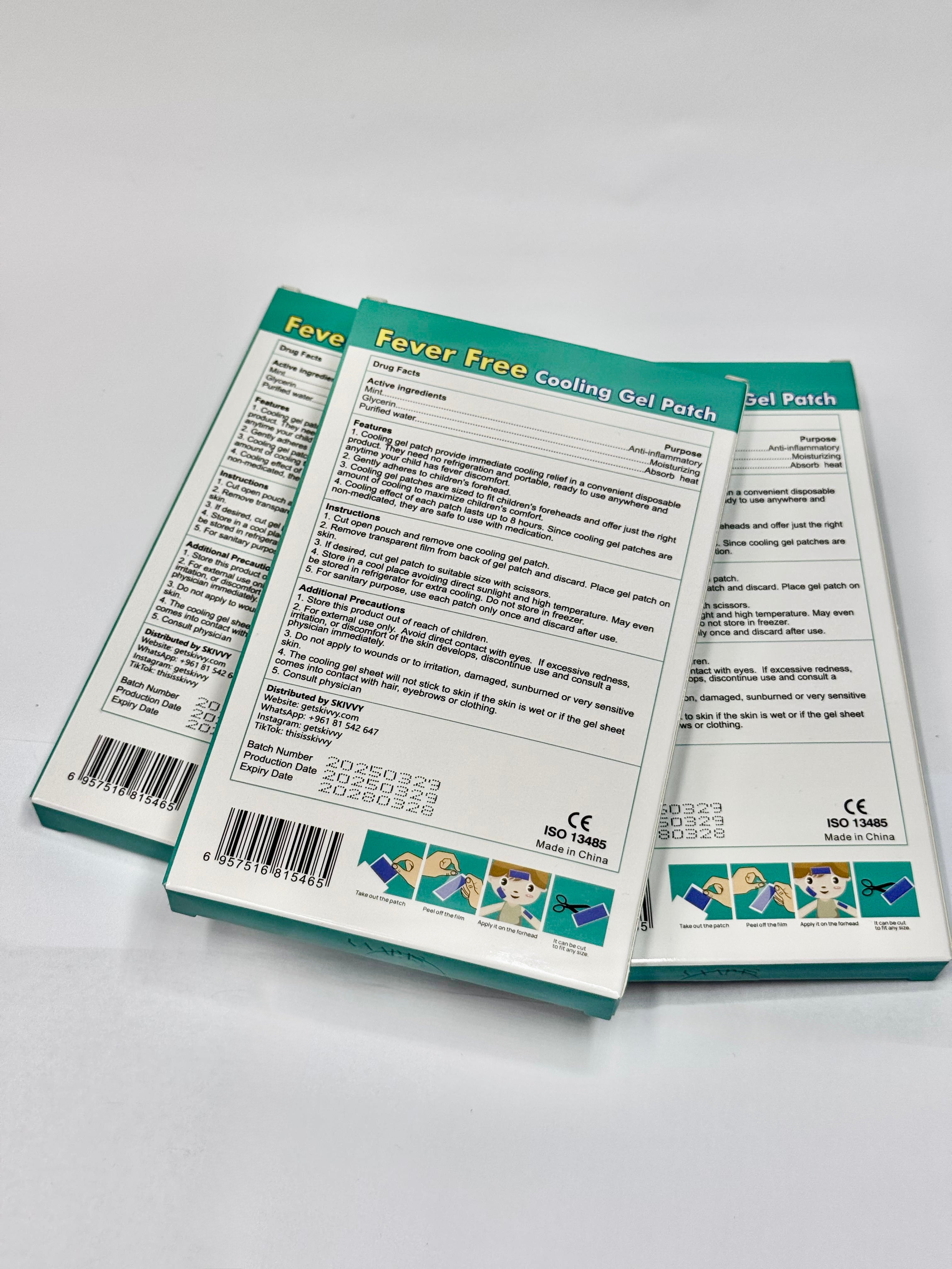 Skivvy Cooling Patch – Instant Fever & Migraine Relief with Color-Changing Technology (4 patches)