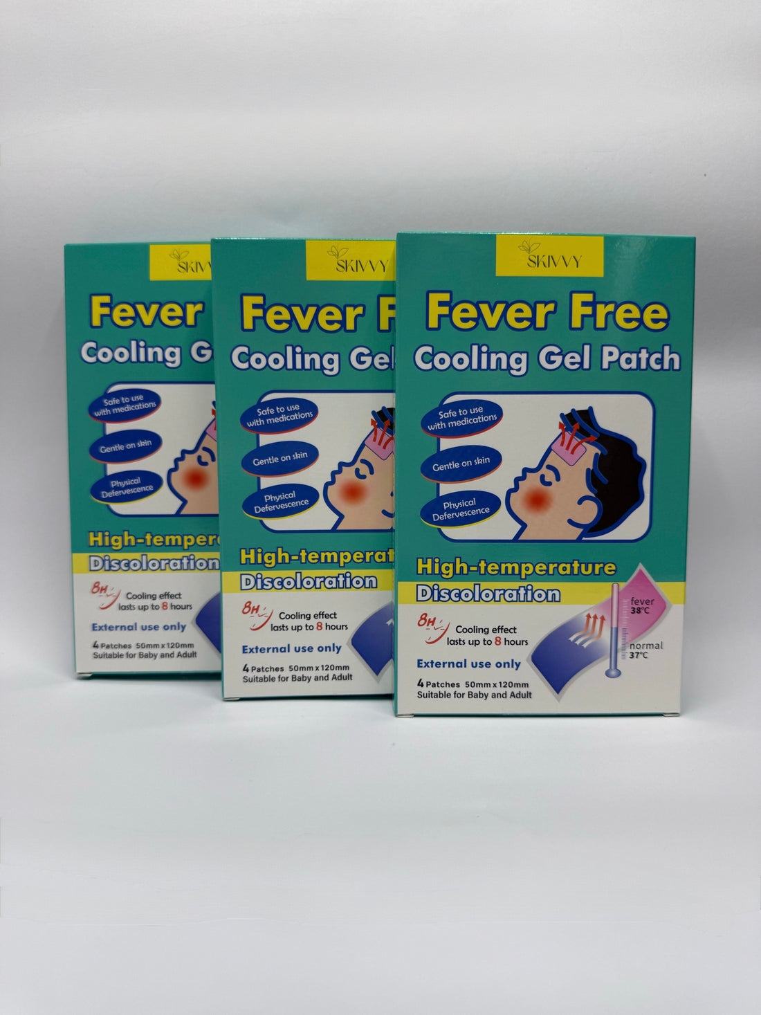 Skivvy Cooling Patch – Instant Fever &amp; Migraine Relief with Color-Changing Technology