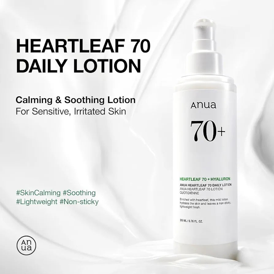 HEARTLEAF 70% DAILY LOTION, 200ml-Anua