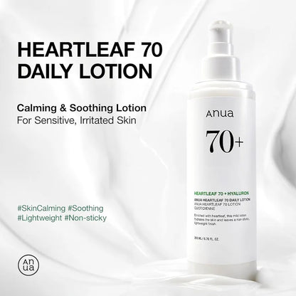 HEARTLEAF 70% DAILY LOTION, 200ml-Anua