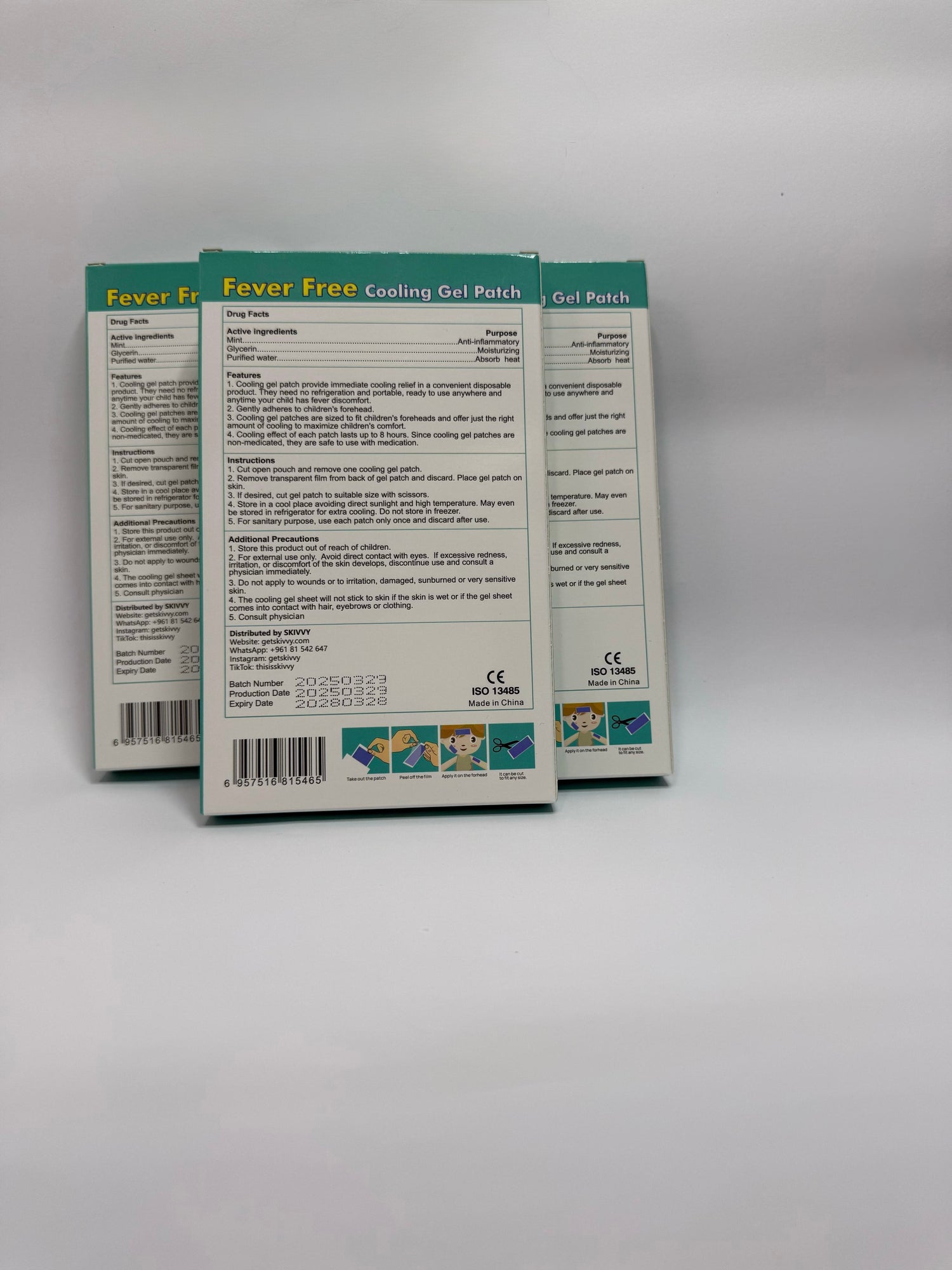 Skivvy Cooling Patch – Instant Fever &amp; Migraine Relief with Color-Changing Technology